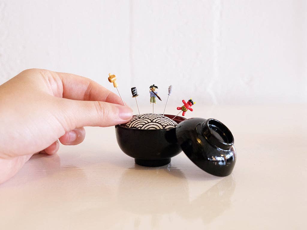 Issun-bōshi Sewing Pin Cushion and Pins by Hiro: Issunboshi