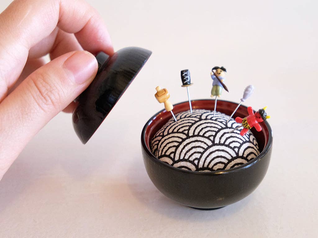 Issun-bōshi Sewing Pin Cushion and Pins by Hiro: Issunboshi