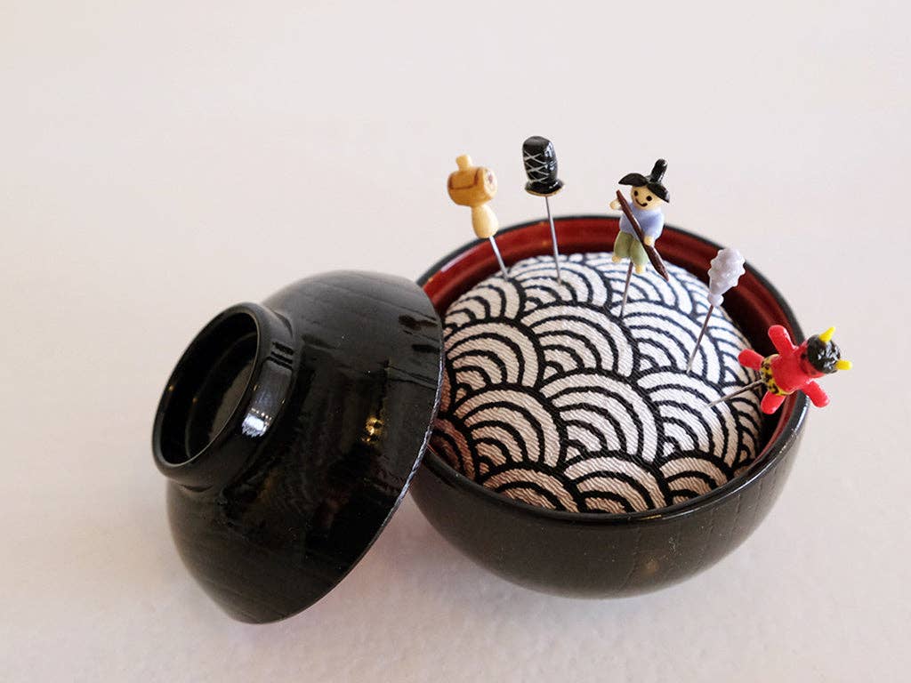 Issun-bōshi Sewing Pin Cushion and Pins by Hiro: Issunboshi