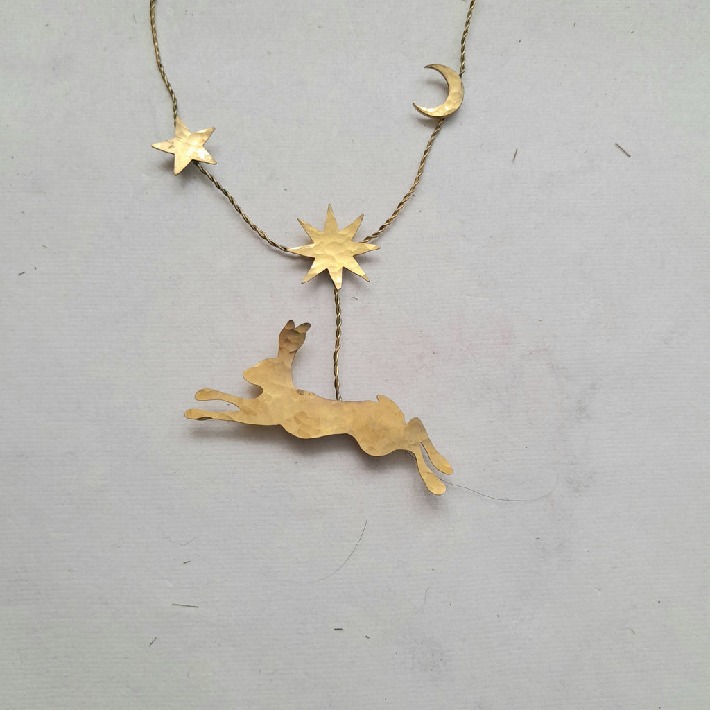 Handmade Brass Hanging Decoration - Hare