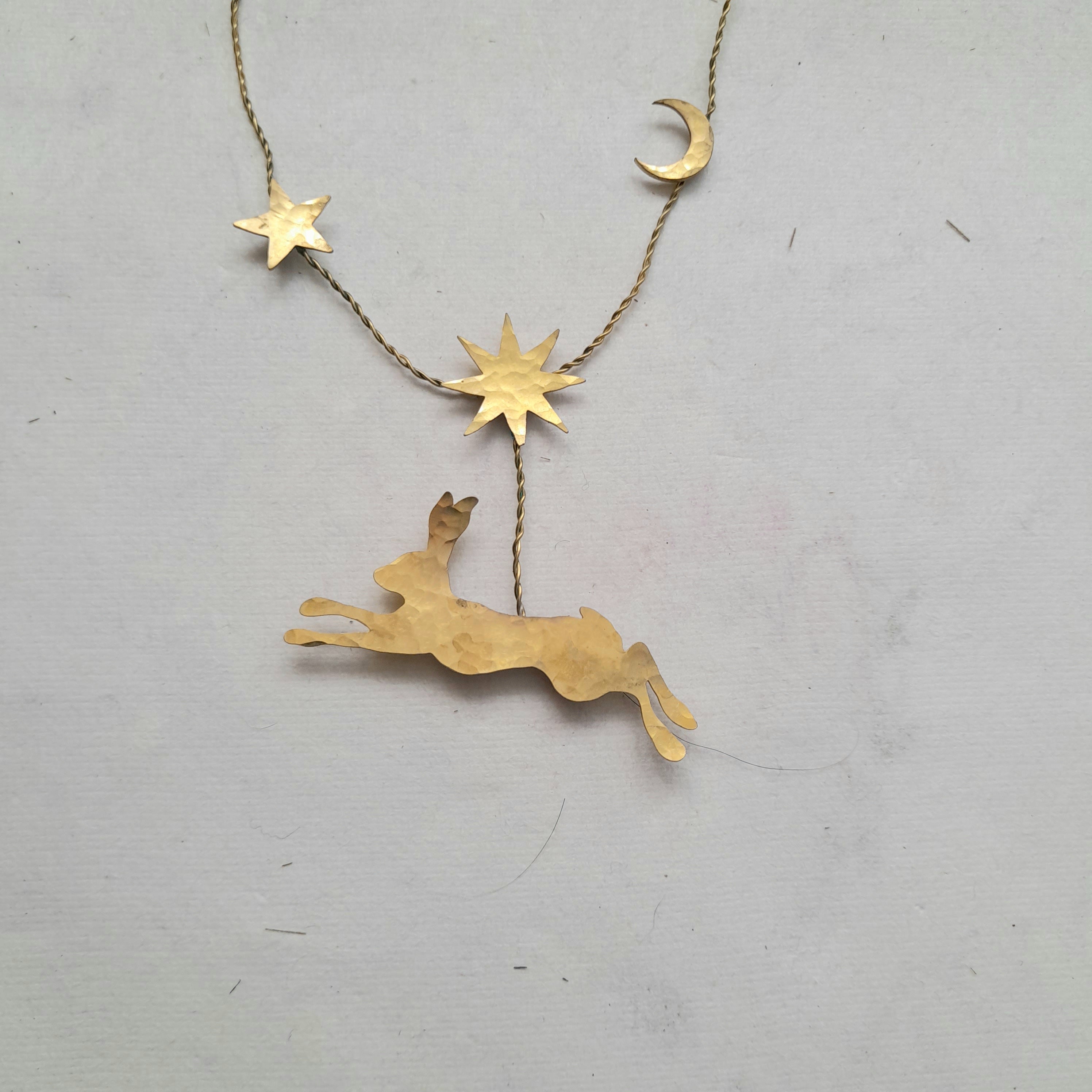 Handmade Brass Hanging Decoration - Hare