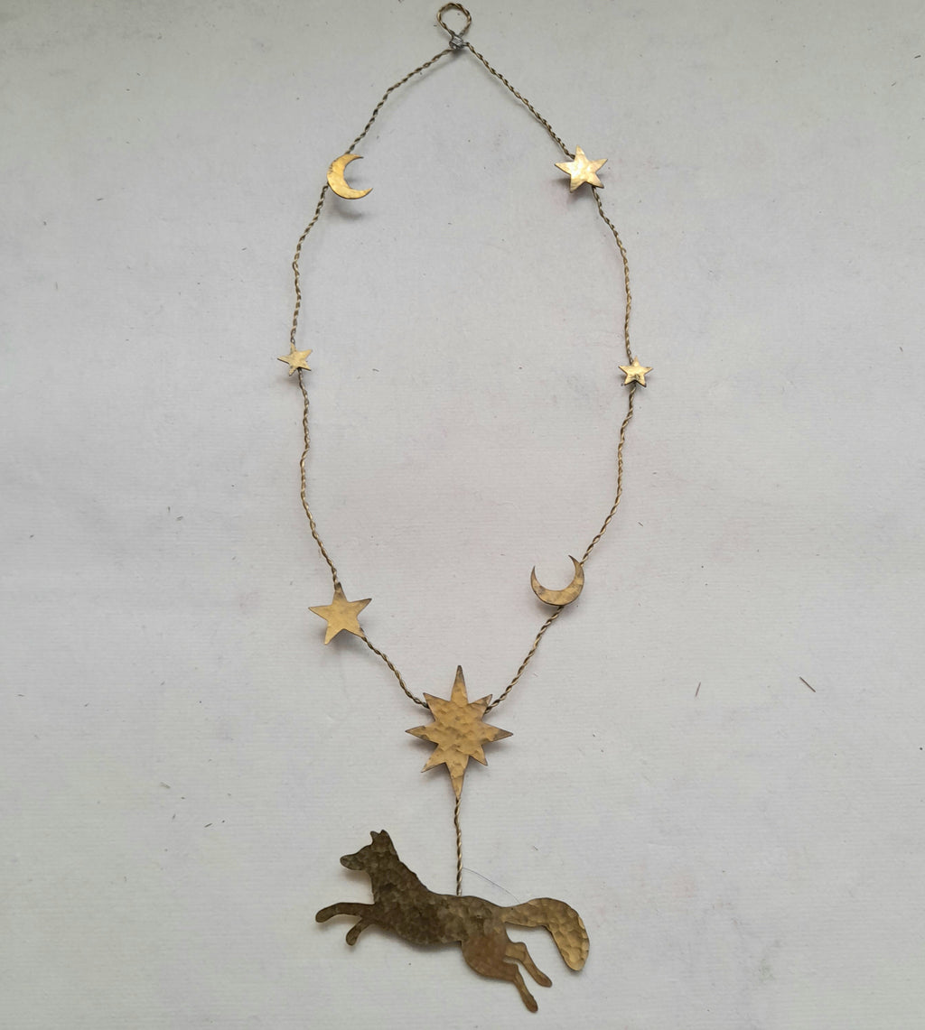 Handmade Brass Hanging Decoration - Fox
