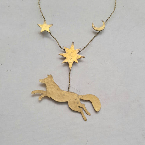 Handmade Brass Hanging Decoration - Fox