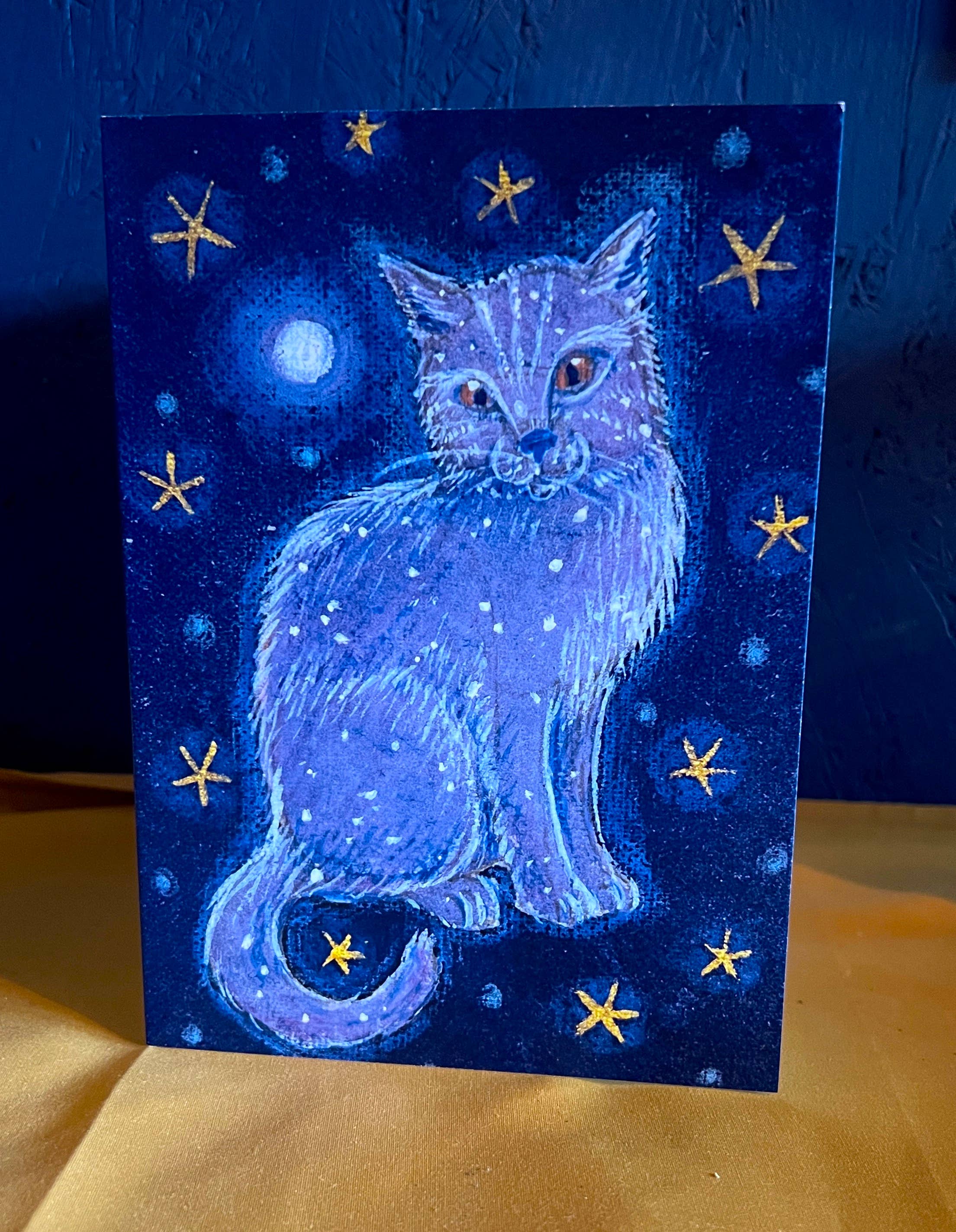 The Celestial Cat Greetings Card