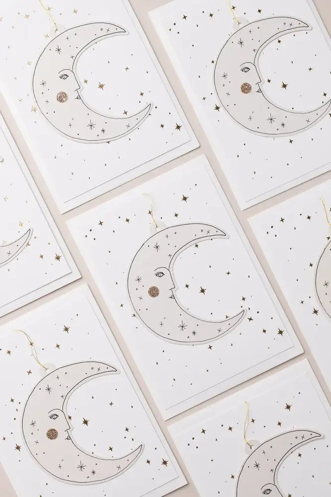 MOONFACE PAPERCUT DECORATION WITH POSTCARD AND ENVELOPE