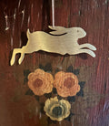Solid Brass Leaping Hare decoration 