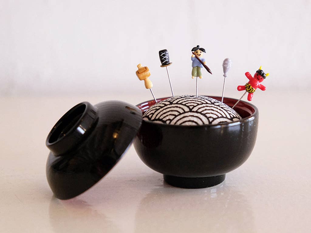 Issun-bōshi Sewing Pin Cushion and Pins by Hiro: Issunboshi
