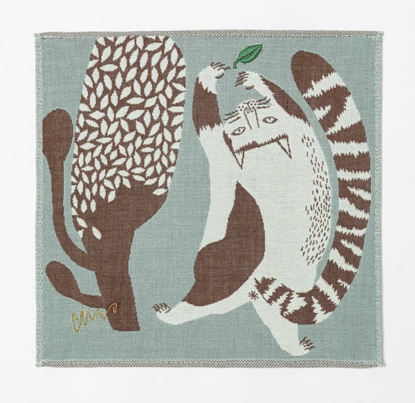 Japanese Cotton Handkerchief - Cat Design