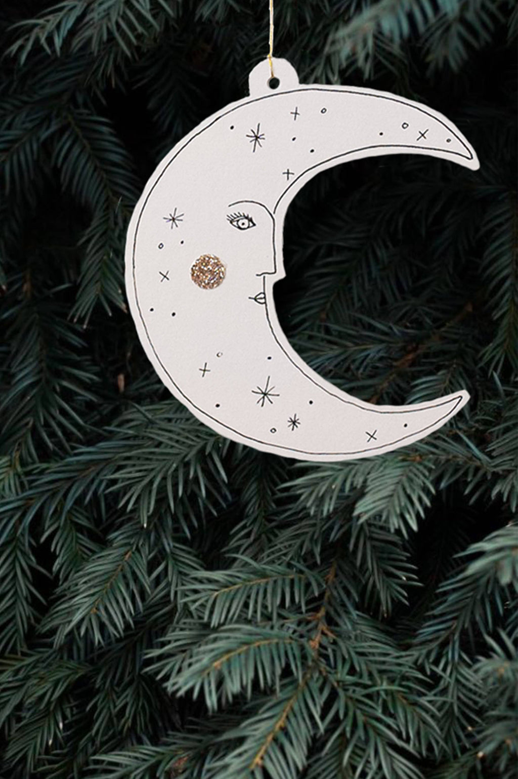 MOONFACE PAPERCUT DECORATION WITH POSTCARD AND ENVELOPE
