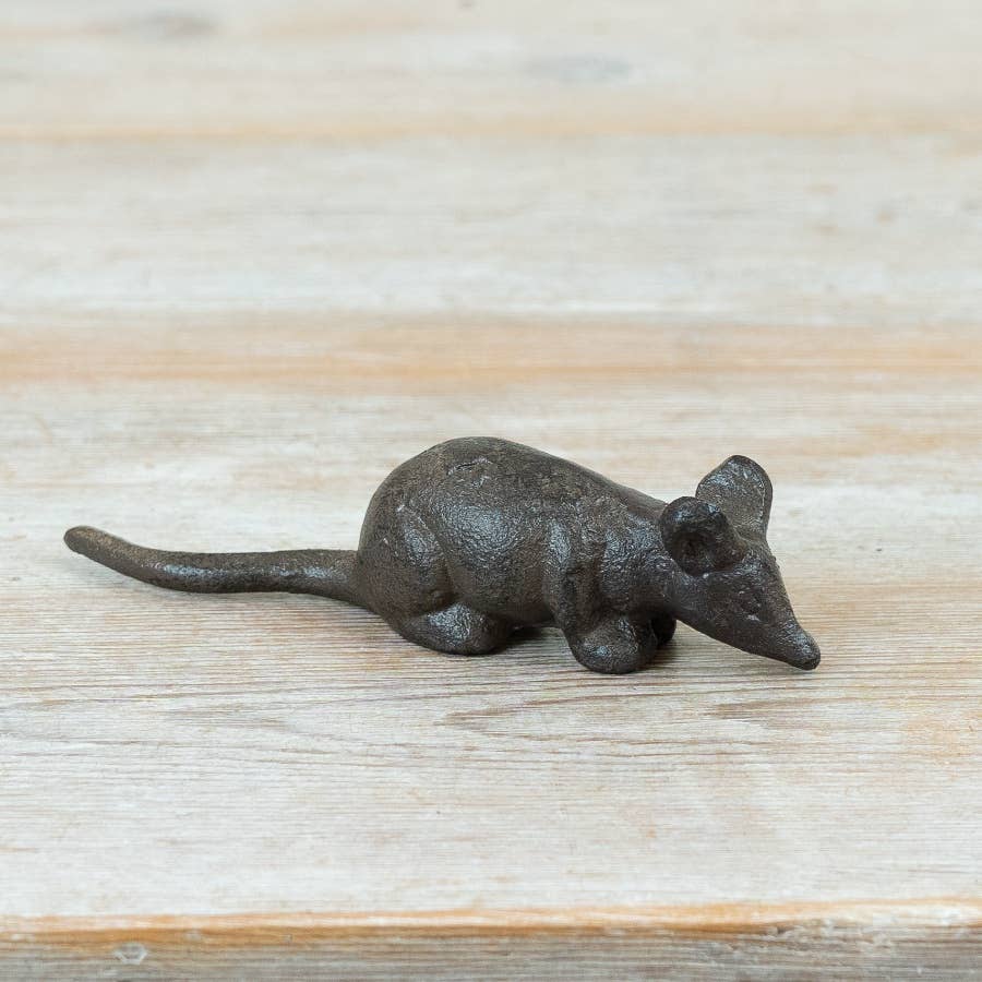 Cast Iron Brown Deco mouse, 12cm