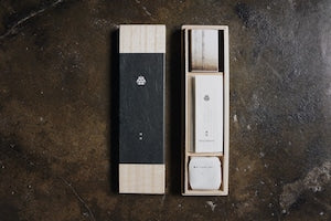 Haze Grey | Rice Candles Gift Set with Stand & Matches