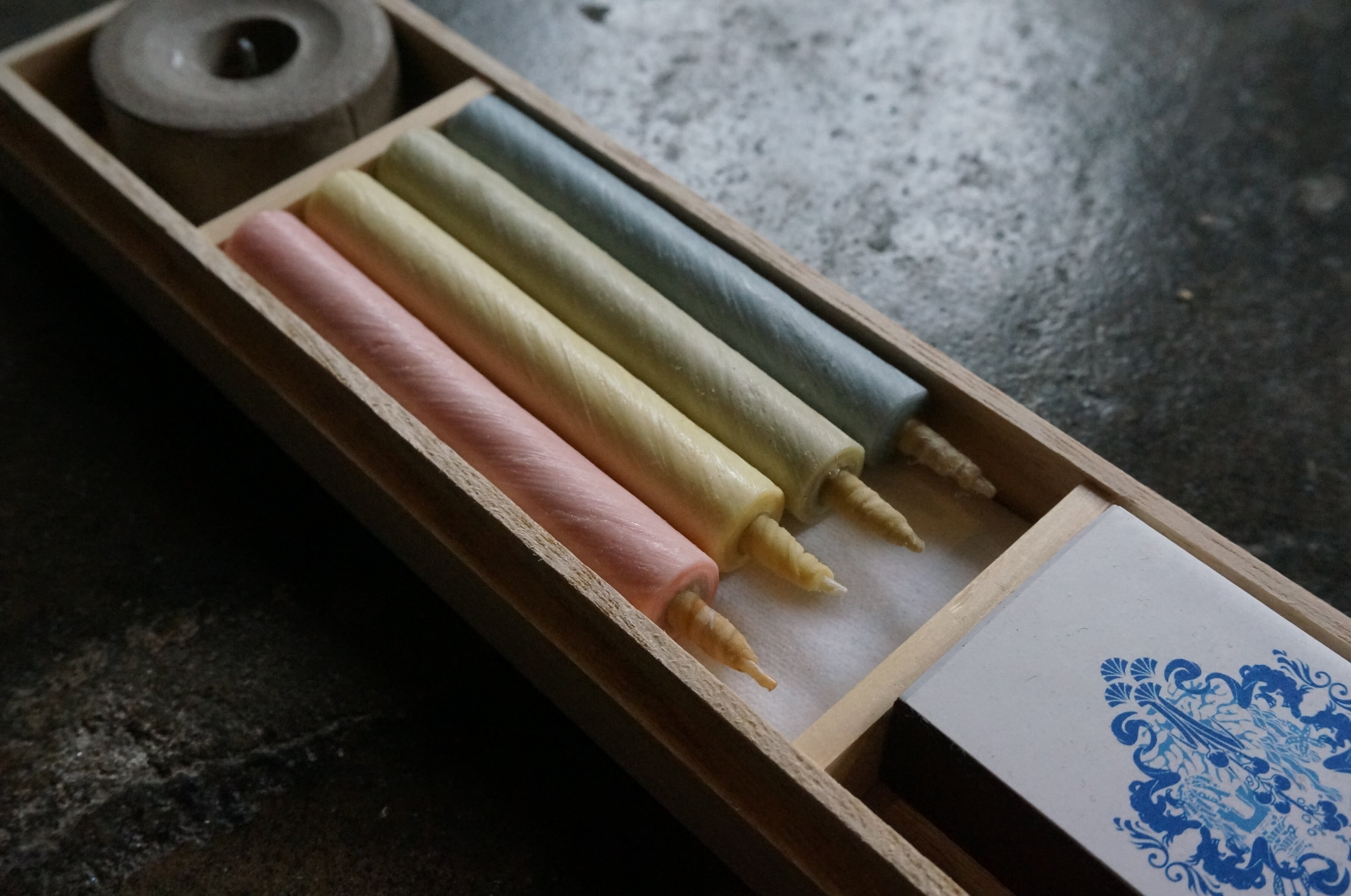 Haze Multi-Color | Rice Candles Luxury Gift Set with Stand & Matches