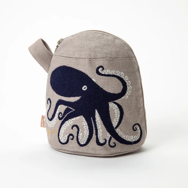 Japanese Cotton Pouch - Octopus Design