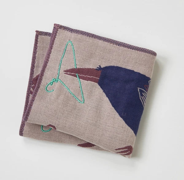 Japanese Cotton Handkerchief - Raven Design